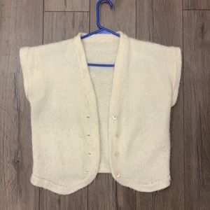 Vintage white knit button up cardigan